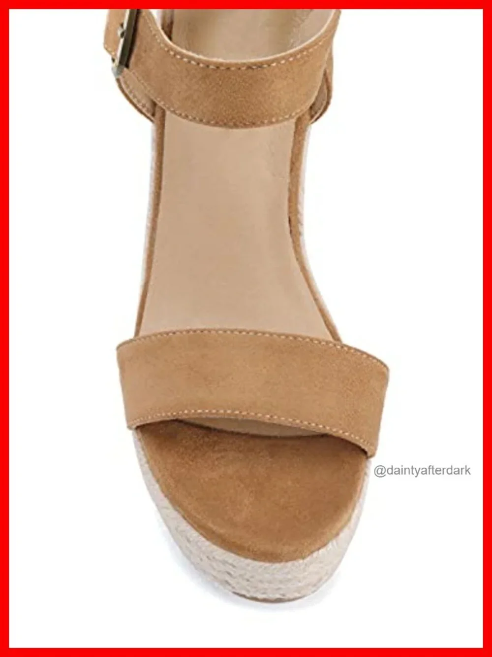 Women's Espadrille Platform Wedge Sandals with Ankle Strap Buckle, Faux
